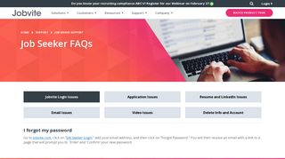 Job Seeker FAQs and Support - Jobvite