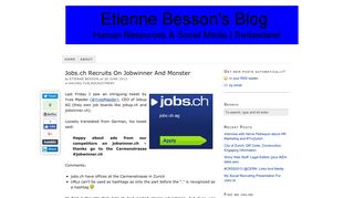 Etienne Besson's Blog » Jobs.ch Recruits On Jobwinner And Monster
