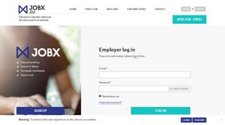 Employer login - JOBX