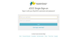 JCCC Single Sign-on - Johnson County Community College