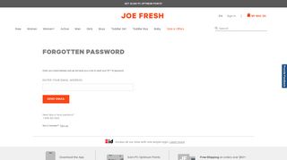 Forgotten Password | JOEFRESH.COM