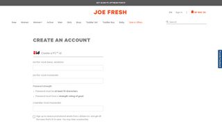 Create an account - JOEFRESH.COM