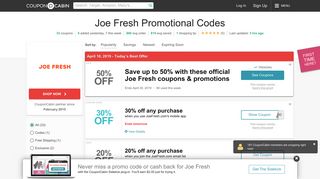 50% Off Joe Fresh Coupons & Promo Codes - February 2019