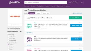 20% Off Joe Fresh Coupon, Promo Codes - RetailMeNot