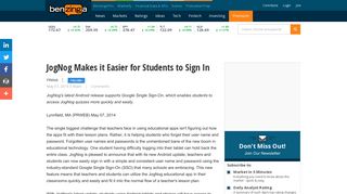 JogNog Makes it Easier for Students to Sign In | Benzinga