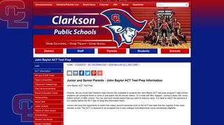 John Baylor ACT Test Prep - Clarkson Public Schools