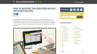 How to Navigate the John Deere AgLogic App (Video Gallery)