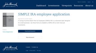 SIMPLE IRA application | John Hancock Investments