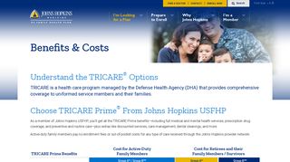 TRICARE Prime, Johns Hopkins | Johns Hopkins US Family Health Plan