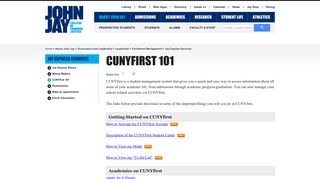 CUNYfirst 101 | John Jay College of Criminal Justice