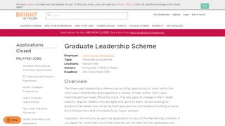 Graduate Leadership Scheme - John Lewis Partnership - Bright Network