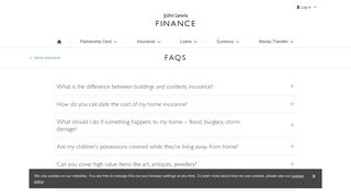 FAQs - Home Insurance | John Lewis Finance