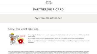 Login details - Partnership Card - John Lewis Finance