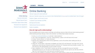 Online Banking - John Marshall Bank