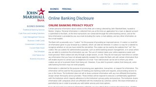 Online Banking Disclosure - John Marshall Bank