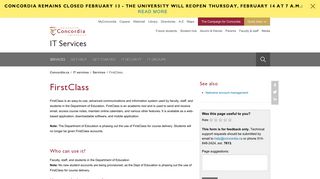 FirstClass - Concordia University