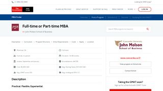 Full-time or Part-time MBA at John Molson School of Business