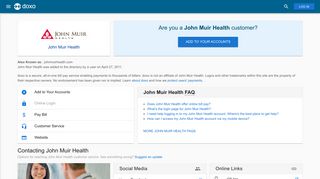 John Muir Health: Login, Bill Pay, Customer Service and Care Sign-In