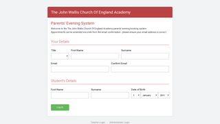 Parents Evening System - The John Wallis Church Of England Academy