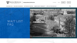 Wait List | Undergraduate Admissions | Johns Hopkins University