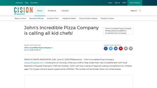 John's Incredible Pizza Company is calling all kid chefs! - PR Newswire