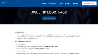 jwuLink Login FAQs — JWU IT
