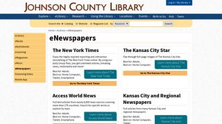 eNewspapers | Johnson County Library