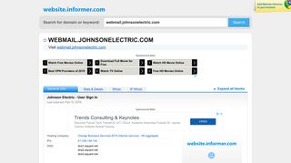 webmail.johnsonelectric.com at WI. Johnson Electric - User Sign In