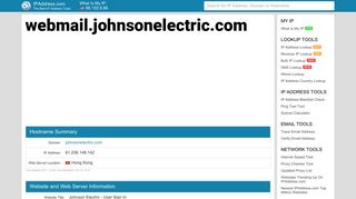 Johnson Electric - User Sign In | IPAddress.com