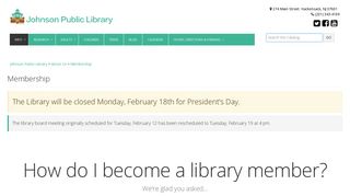 Membership – Johnson Public Library