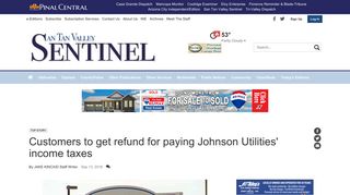 Customers to get refund for paying Johnson Utilities' income taxes ...