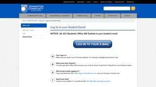 Log In to your Student Email - Johnston Community College