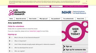 Any Questions - Join dementia research - NIHR