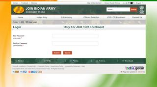 JCO / OR User Login - Join Indian Army.