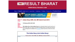 Indian Navy SSR, AA, MR (3400 Post) Online Form 2018 | https://www ...