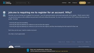 join.me is requiring me to register for an account. Why?