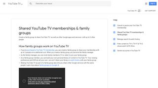 Shared YouTube TV memberships & family groups - YouTube TV Help