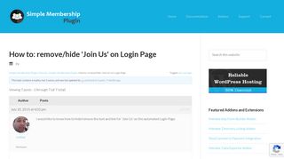 How to: remove/hide 'Join Us' on Login Page - Membership Plugin