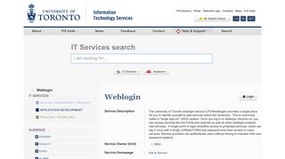 Weblogin - UofT - ITS - University of Toronto