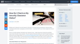 How Do I Check on My Security Clearance Status? - ClearanceJobs