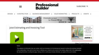Joist Estimating and Invoicing Tool | Professional Builder