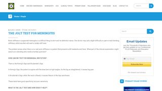 The JOLT TEST for Meningitis - Resus