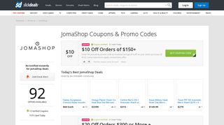$10 Off JomaShop Coupons, Promo Codes & Deals ~ Feb 2019