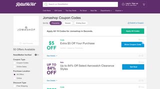 $5 Off Jomashop Coupon: Promo Codes 2019 - RetailMeNot
