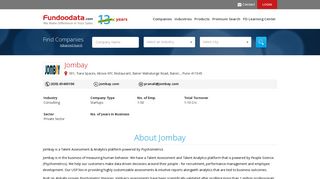 Jombay, Pune | Company & Key Contact Details | Fundoodata.com