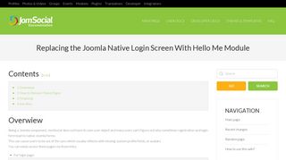 Replacing the Joomla Native Login Screen With Hello Me Module ...