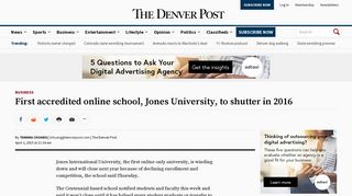 First accredited online school, Jones University, to shutter in 2016 ...