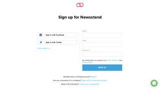 Sign up on Newsstand - Joomag