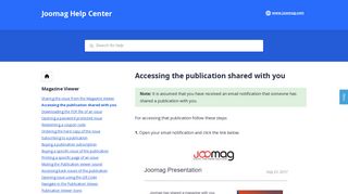 Accessing the publication shared with you - Joomag Help Center
