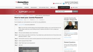 How to reset your Joomla Password | InMotion Hosting